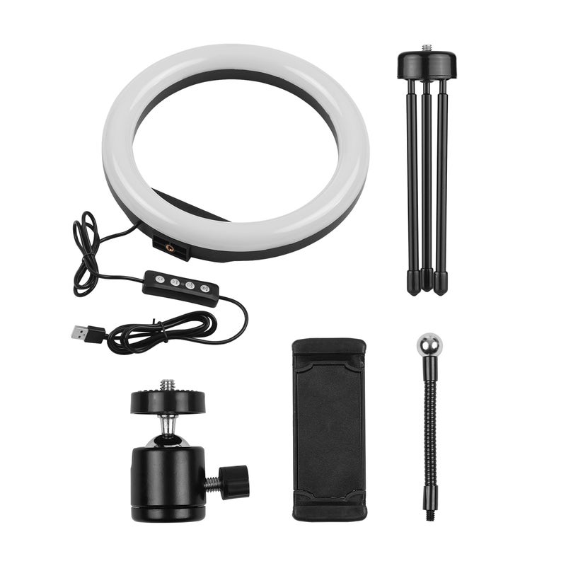 10 Inch LED Ring Light 10W 2700-5500K Color Temperature with Ballhead Cell Phone Holder Tripod Multicolor - Image 5