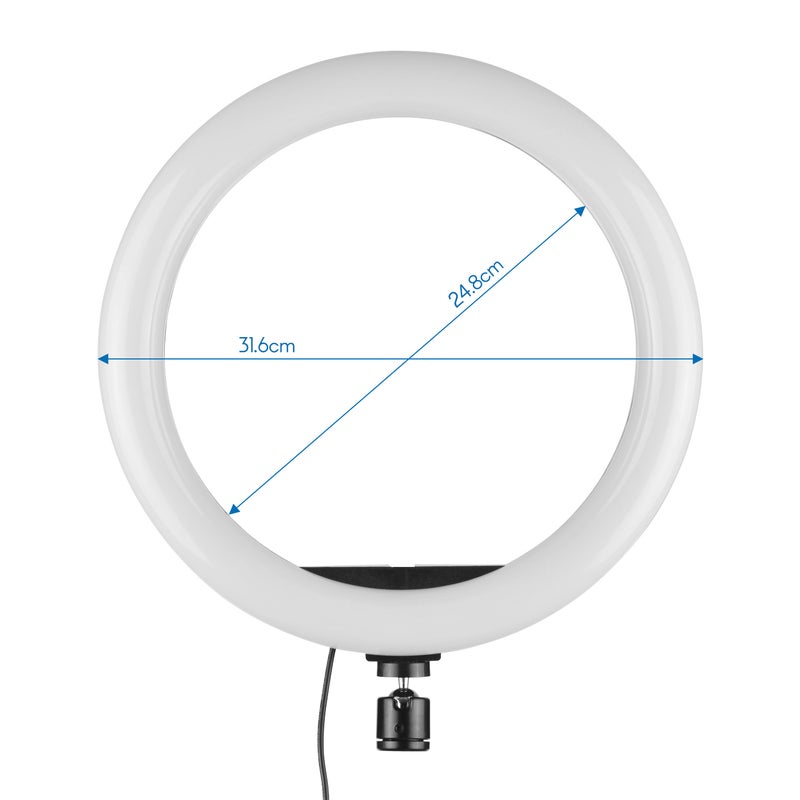 13 Inch LED Ring Light 10W 2700-5500K Color Temperature with Ballhead Cell Phone Holder Multicolor - Image 4