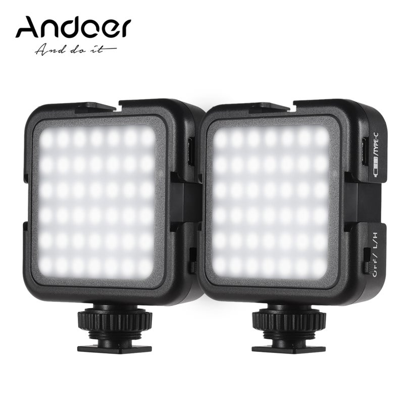 ANDOER 2 Piece 42 Ultra Bright LED Lights with Cold Shoe Mount Black  - Image 1