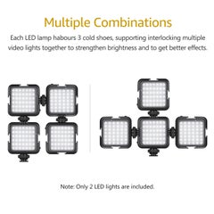 ANDOER 2 Piece 42 Ultra Bright LED Lights with Cold Shoe Mount Black  - Image 3
