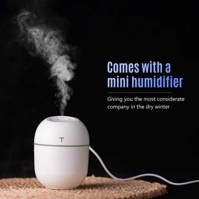 ANDOER 8 Inch LED Video Ring Light 3200-5600K Dimmable with Phone Holder Mini Humidifier Black - Image 2