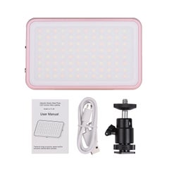 ANDOER FL-08 Mini LED Video Light Panel with Cold Shoe Mount Adapter Pink  - Image 2