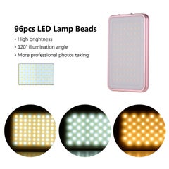 ANDOER FL-08 Mini LED Video Light Panel with Cold Shoe Mount Adapter Pink  - Image 4
