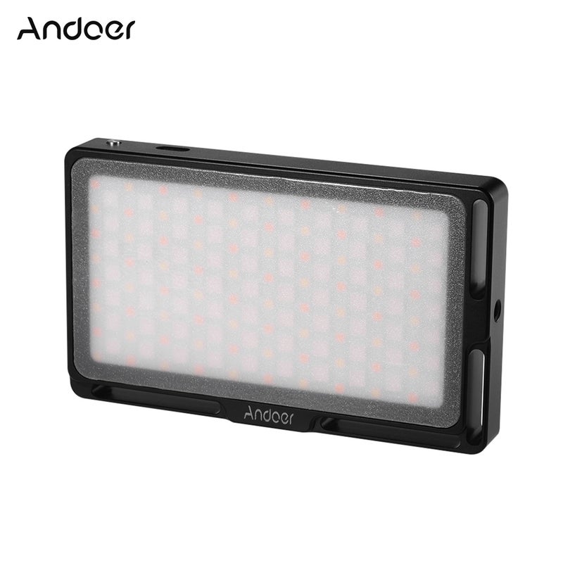 ANDOER Portable RGB LED Video Light Panel with OLED Screen Black - Image 1