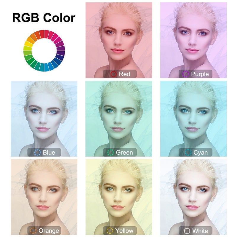 مصباح حلقي بولوز بإضاءة LED لتصوير الفيديو مع جهاز تحكم عن بعد, يعمل بالبلوتوث متعدد الألوان - Image 5