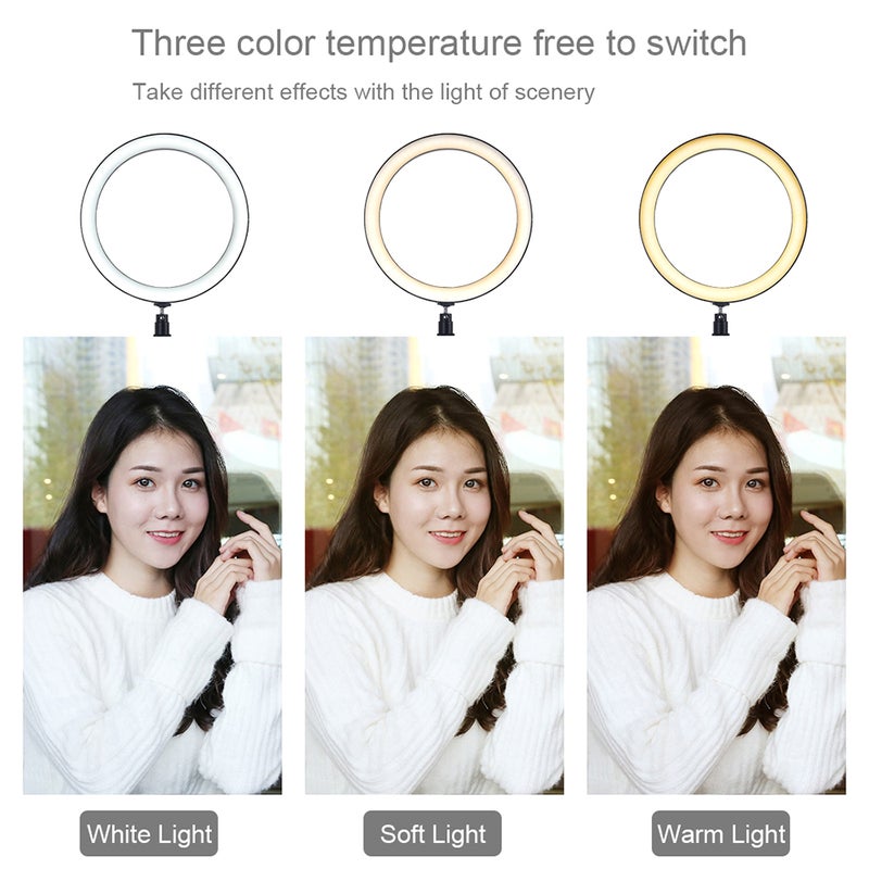 Puluz 10 Inch Dimmable LEDs Ring Light with Mobile Phone Bracket Multicolor - Image 5