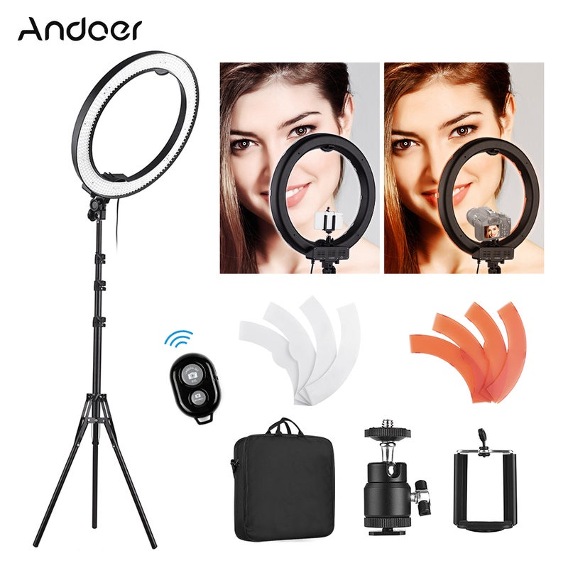 ANDOER 8 Inch LED Dimmable Ring Fill Light CRI90+ 36W Multicolor - Image 1