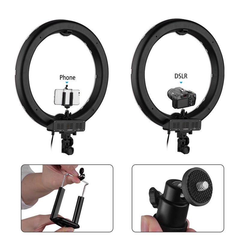 ANDOER 8 Inch LED Dimmable Ring Fill Light CRI90+ 36W Multicolor - Image 3