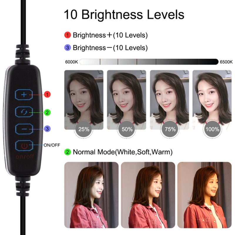 ماركة غير محددة حلقة إضاءة LED بولوز قابلة للتعتيم مقاس 4.7 بوصات متعدد الألوان  - Image 5