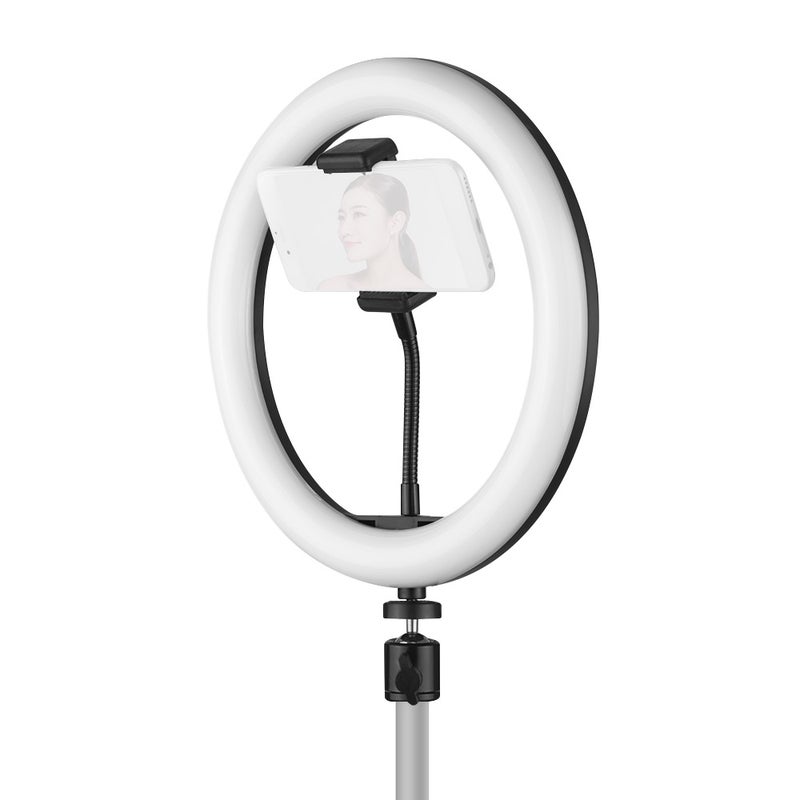 مصباح حلقي لسطح المكتب بإضاءة LED مقاس 10 بوصة لتصوير الفيديو بسطوع قابل للتعديل متعدد الألوان - Image 4