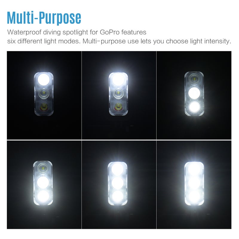 مصباح  تعبئة LED مضاد للماء يعمل تحت الماء بسعة 300 لتر ودرجة حرارة لونية 5500-6000 كلفن أسود - Image 4