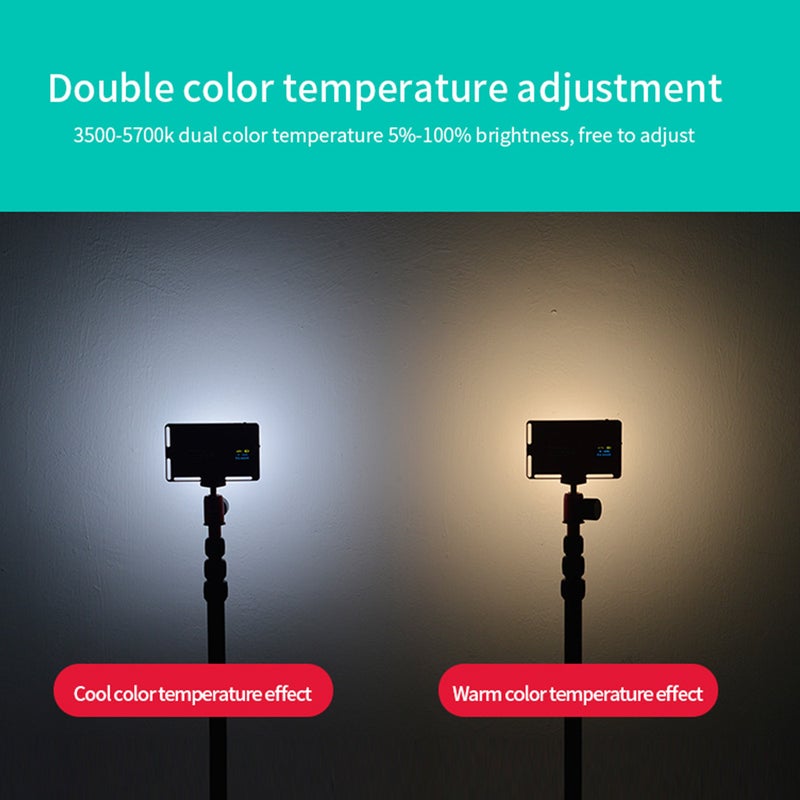 أندوير لوح إضاءة تكميلية مكون من 96 خرزة LED للكاميرا مزود بطارية مدمجة بسعة شحن 2800 مللي أمبير في الساعة مع شاشة OLED رمادي - Image 3