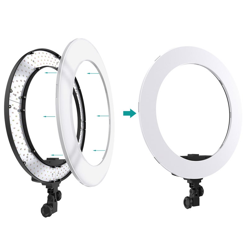 GVM HD-18D 18 Inch 55W 252 SMD LED Studio Ring Light Dimmable Lamp Multicolor - Image 4