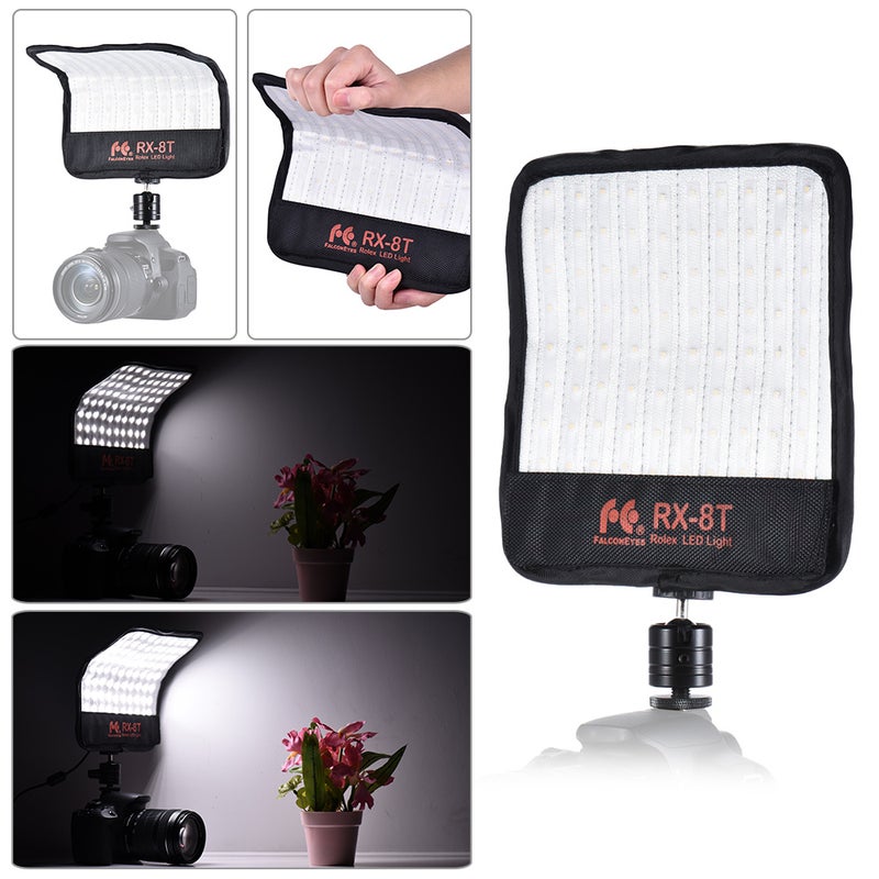 FalconEyes RX-8T 16W Mini LED Light Flexible Cloth On-Camera Lamp Multicolor