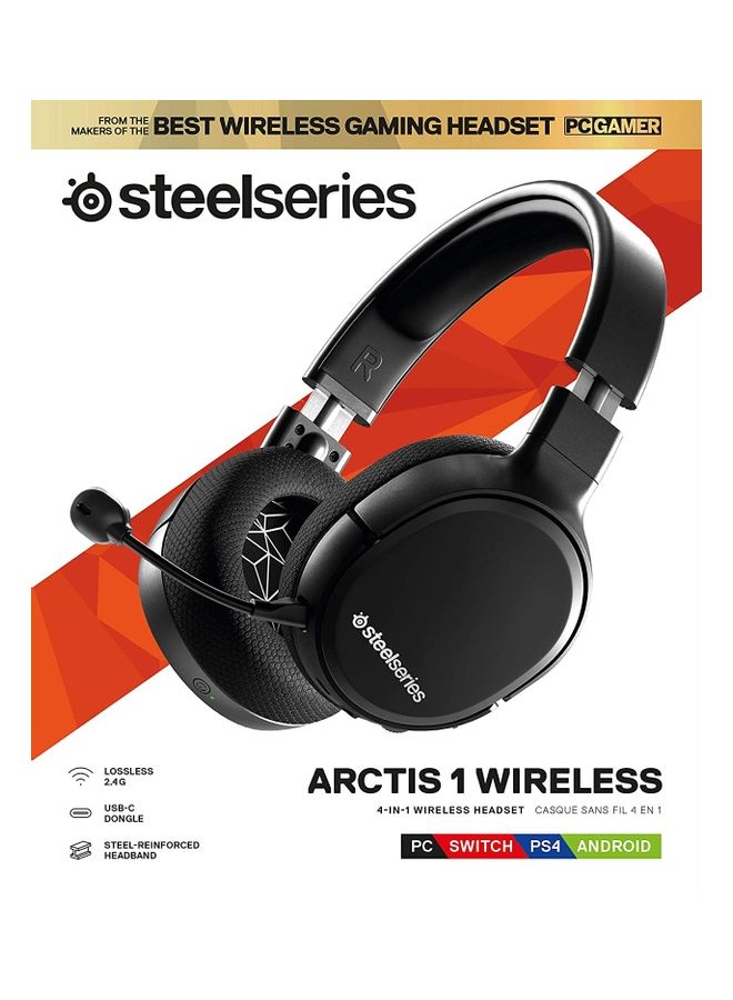 ستيل سيريز سماعة رأس آركتيس 1 لاسلكية للألعاب 4 في 1 مقاس 3.5 مم مزودة بموصل USB لصوت محيطي دقيق بمستوى ضغط 98 ديسيبل - Image 2