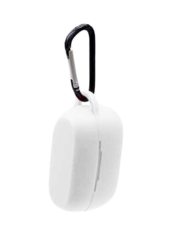 S-Color Silicone Wireless Waterproof Protective Earbud Case For Jabra Elite75t/75 With A Carabiner white - Image 2
