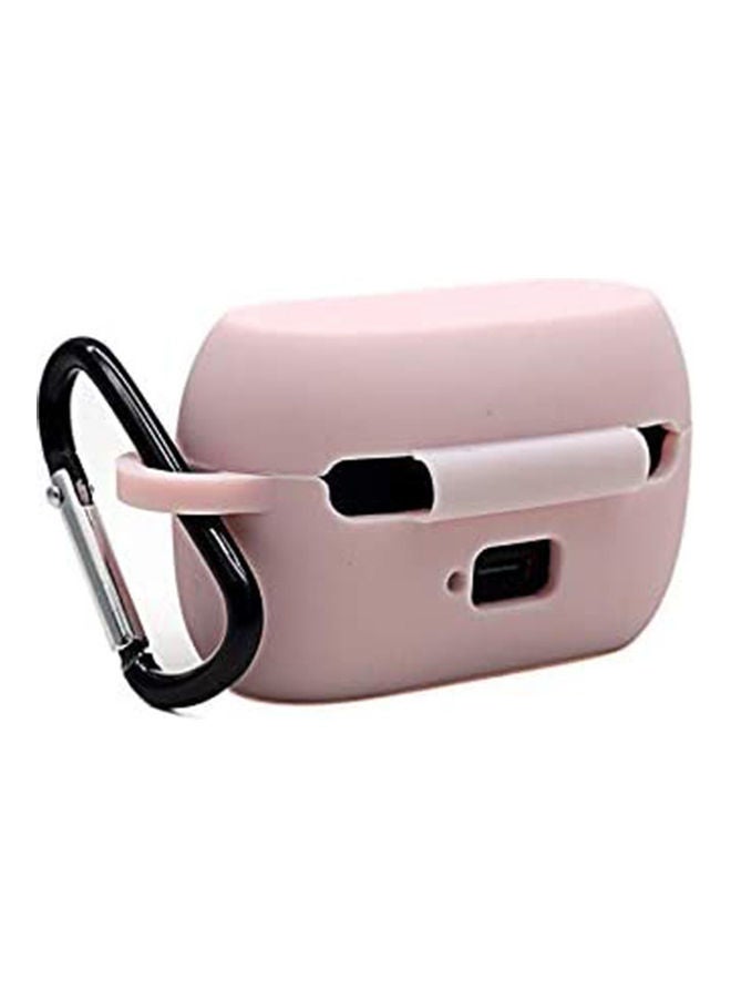S-Color Silicone Wireless Protective Earbud Case With A Carabiner pink - Image 2