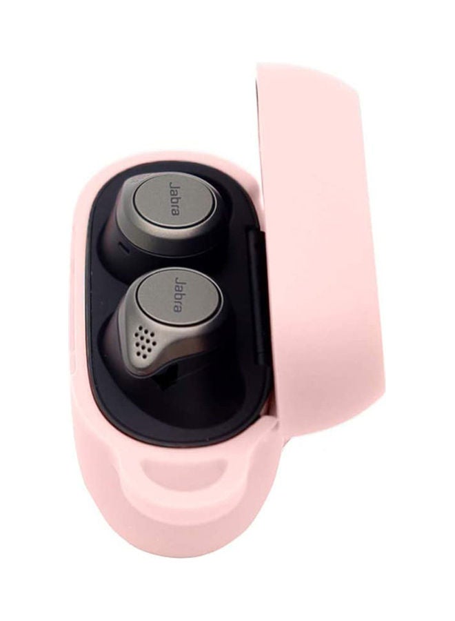 S-Color Silicone Wireless Protective Earbud Case With A Carabiner pink - Image 3