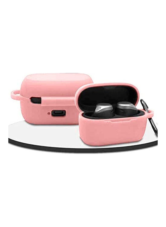 S-Color Silicone Wireless Protective Earbud Case With A Carabiner pink - Image 4