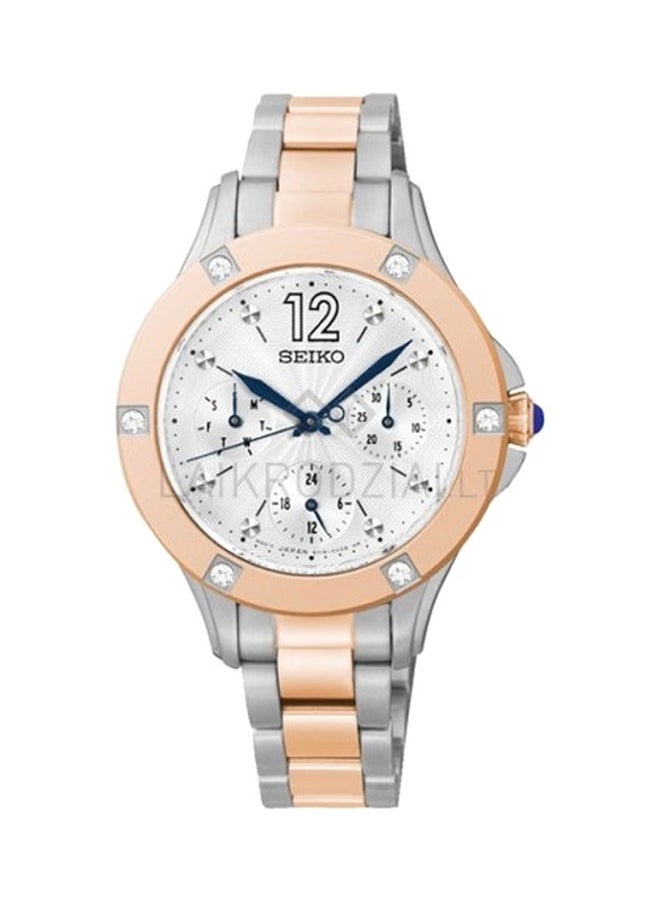 Seiko - women Round Shape Stainless Steel Chronograph Wrist Watch 33 mm - - SKY670P1 - Image 1