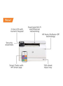 HP MFP M182n Color LaserJet Pro Printer 11.5x16.5inch White  - Image 1