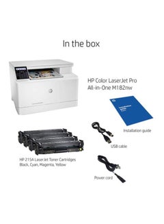 HP MFP M182n Color LaserJet Pro Printer 11.5x16.5inch White  - Image 4