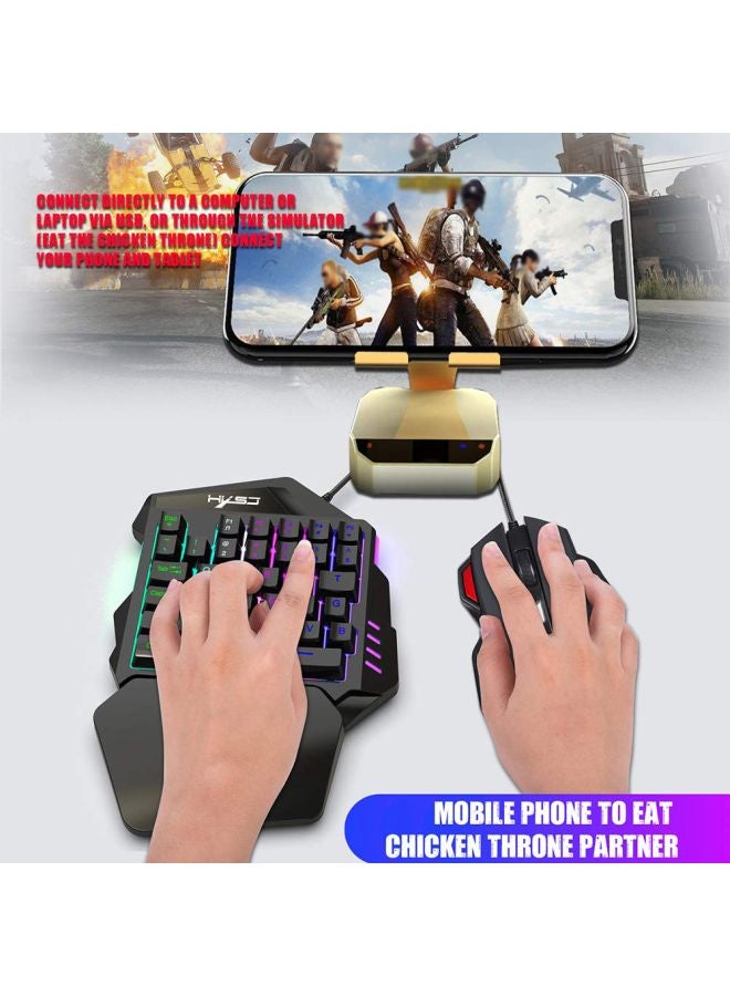 HXSJ - V100 One-Handed Gaming Keyboard And Mouse Set Black - Image 1