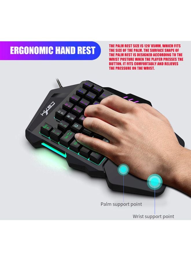 V100 One-Handed Gaming Keyboard And Mouse Set Black - v1605990461/N28901695A_7