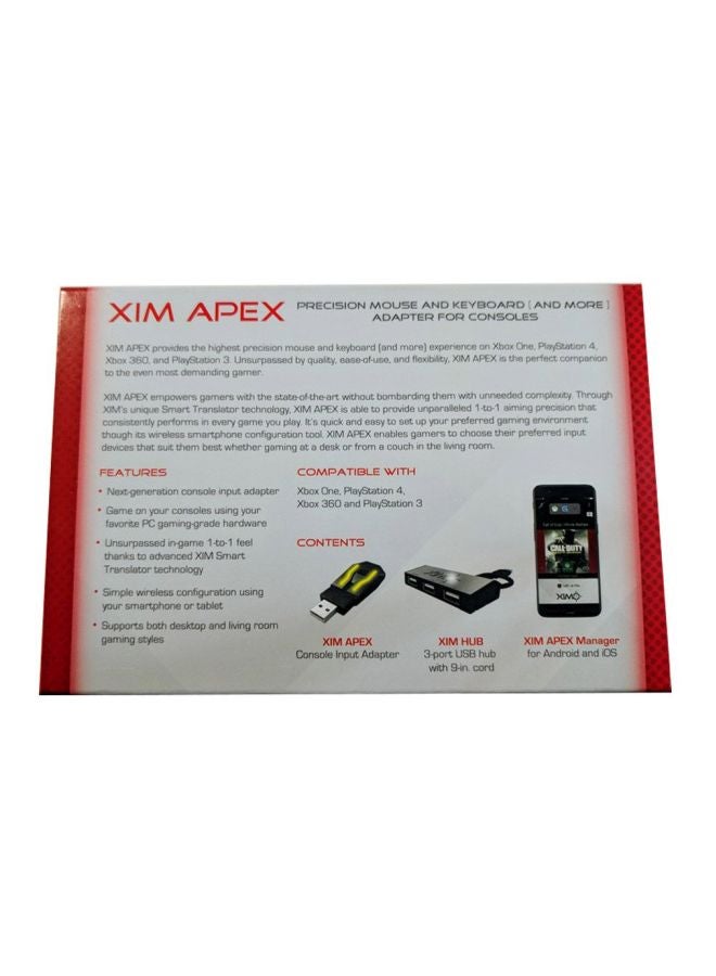 XIM APEX - Mouse And Keyboard Adapter For Consoles Black/Red - Image 1