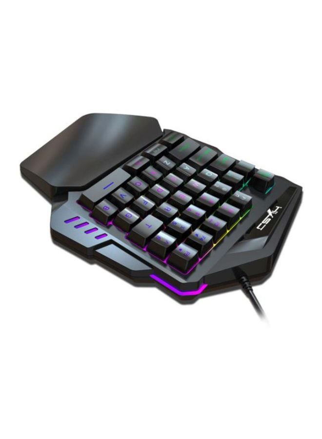 HXSJ - V100 One-Handed Gaming Keyboard And Mouse Set Black - Image 1