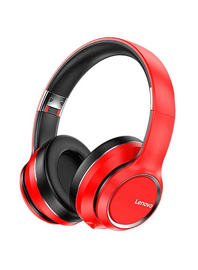 Lenovo Over-Ear Foldable Computer Wireless Headphones black/red - Image 1