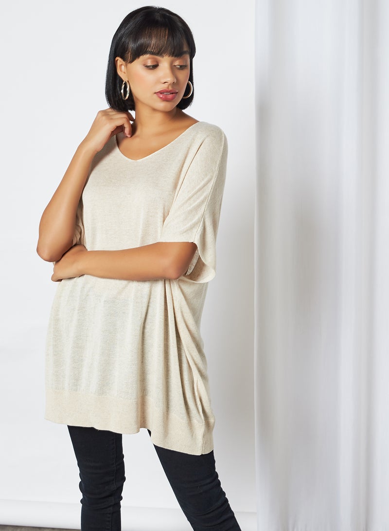 VERO MODA Slouch Knitted Top Beige  - Image 1