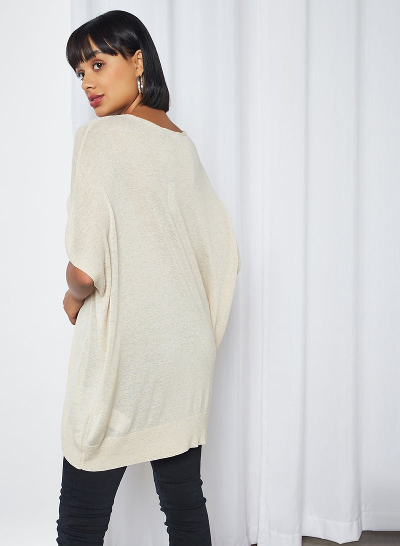 VERO MODA Slouch Knitted Top Beige  - Image 2