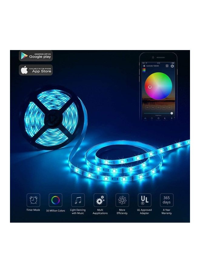 ماركة غير محددة شريط إضاءة LED يعمل بالوايفاي عن طريق جهاز تحكم عن بعد 5050 أسود  - Image 1
