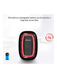 Generic Waterproof Bicycle Intelligent Brake Tail Lamp Black  - Image 5