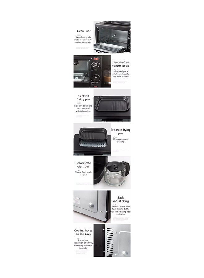 3-In-1 Breakfast Maker Black 45x19x18cm - Image 5