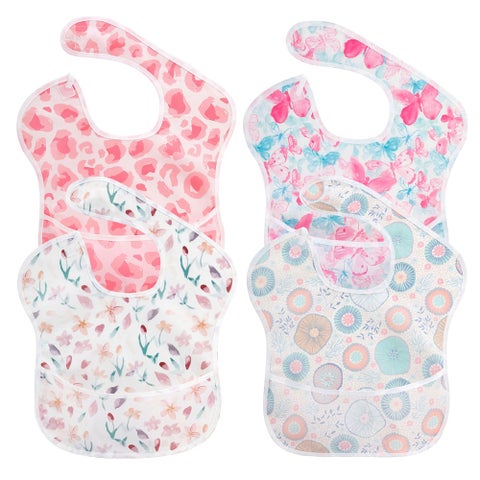 4-Piece Infants Anti-Dress Waterproof Baby Eat Bib Smock Set
