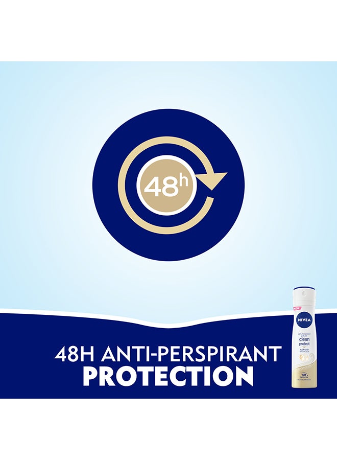 Clean Protect With Pure Alum Antiperspirant For Women Spray Multicolour 150ml - v1606035257/N41306978A_5