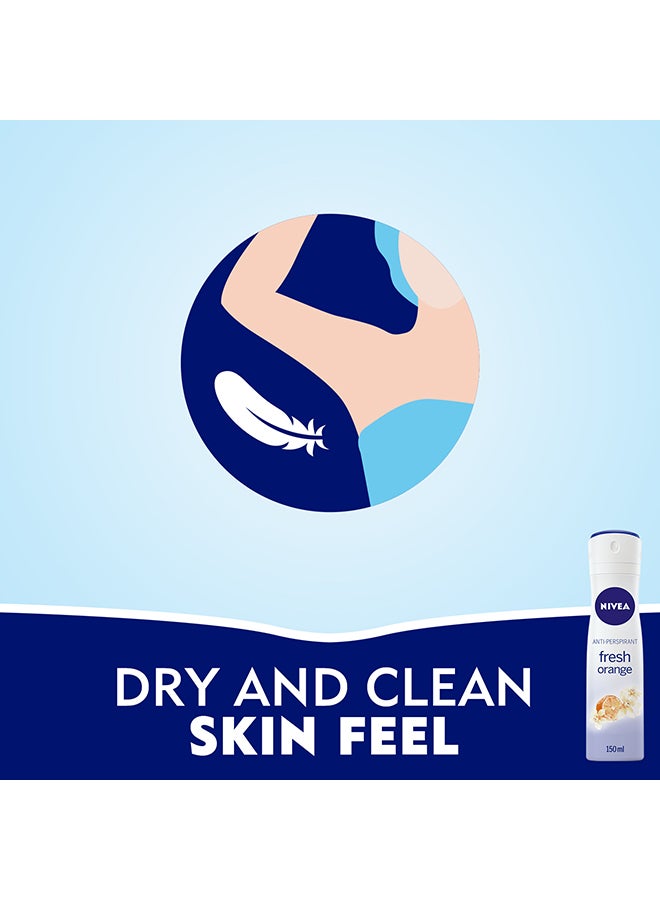 Nivea - Fresh Orange, Antiperspirant for Women, Spray 150ml Multicolour 150ml - Image 1