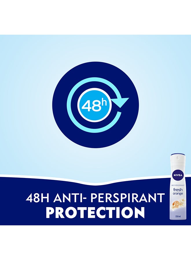 Nivea - Fresh Orange, Antiperspirant for Women, Spray 150ml Multicolour 150ml - Image 1