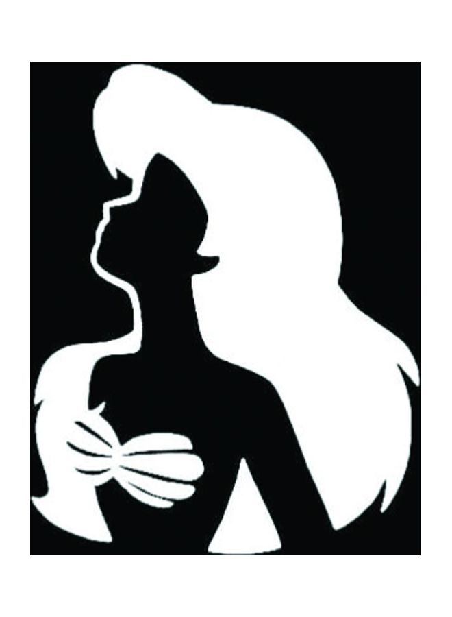 فاست برينت E438 Mermaid Car Sticker 15X15 cm Black/White