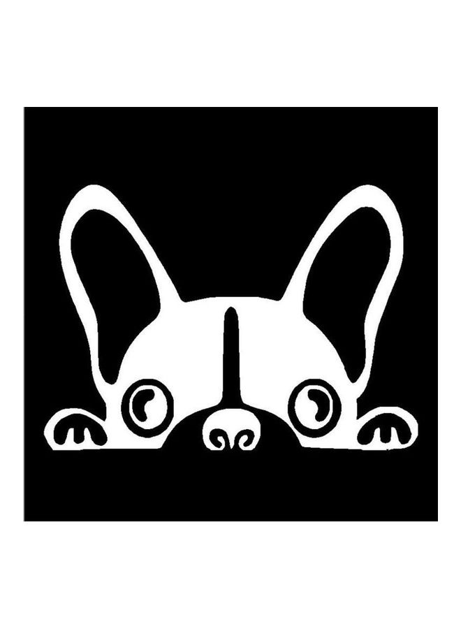فاست برينت ملصق لخلف السيارة للتزيين مقاس 15X10 سم بطبعة رسمة مرحة ولطيفة لكلب من فصيلة بوسطن تيرير ينظر خلسة من الفينيل - Image 1