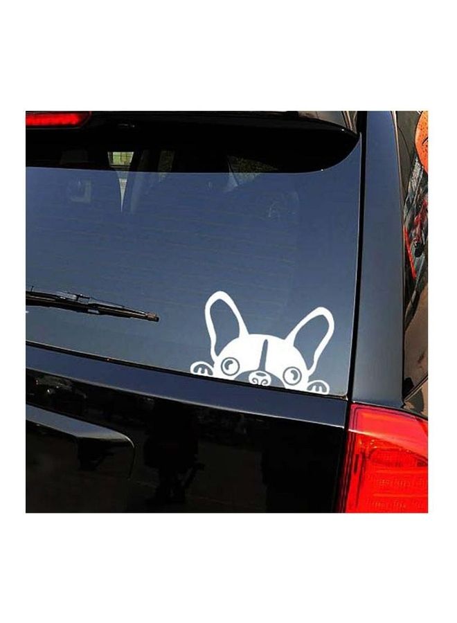 فاست برينت ملصق لخلف السيارة للتزيين مقاس 15X10 سم بطبعة رسمة مرحة ولطيفة لكلب من فصيلة بوسطن تيرير ينظر خلسة من الفينيل - Image 2