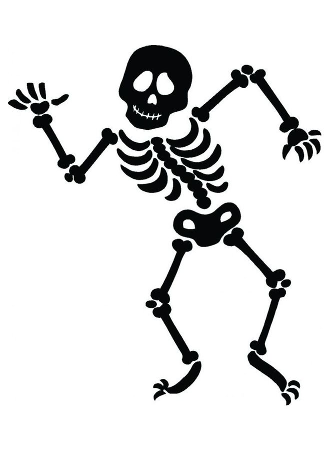 Fast Print E422 Skeleton Car Sticker 15X15 cm Black/White 