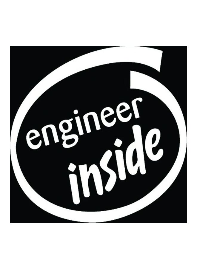 Fast Print E5 Engineer Inside Car Sticker 15X15 cm Black/White
