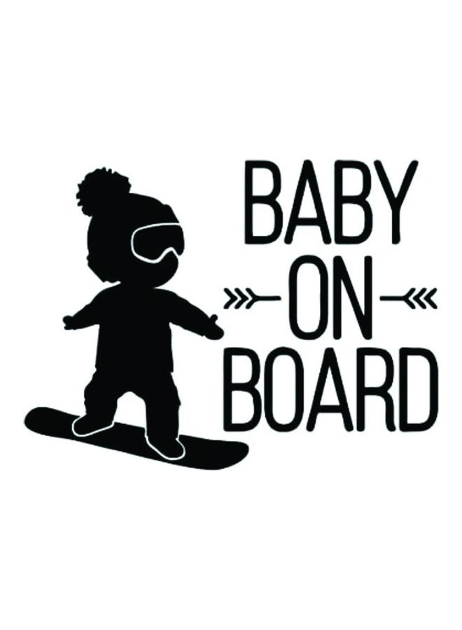 Fast Print E445 Baby On Board Car Sticker 15X15 cm Black/White 