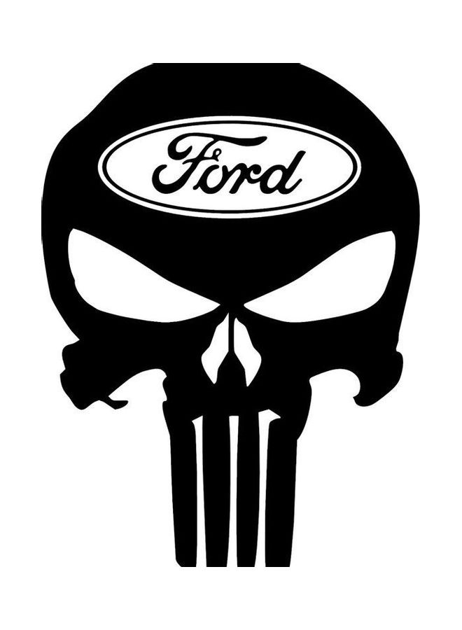 Fast Print Ford Skull Printed Vinyl Car Sticker 15X15 cm Black 