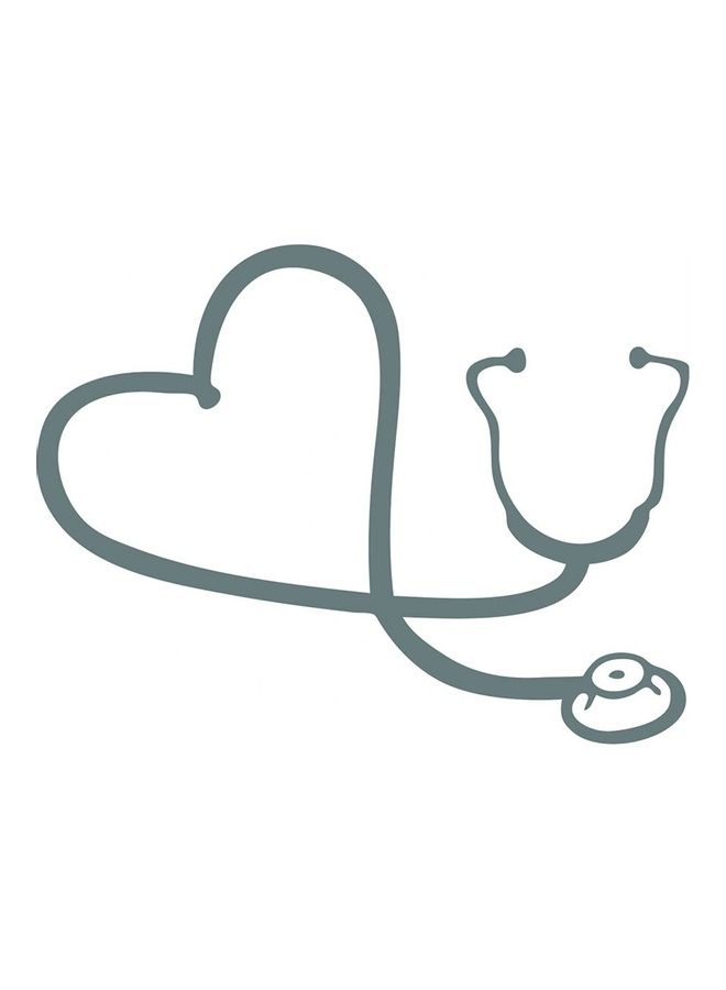 Fast Print E452 Stethoscope Car Sticker 15X15 cm Black/White 
