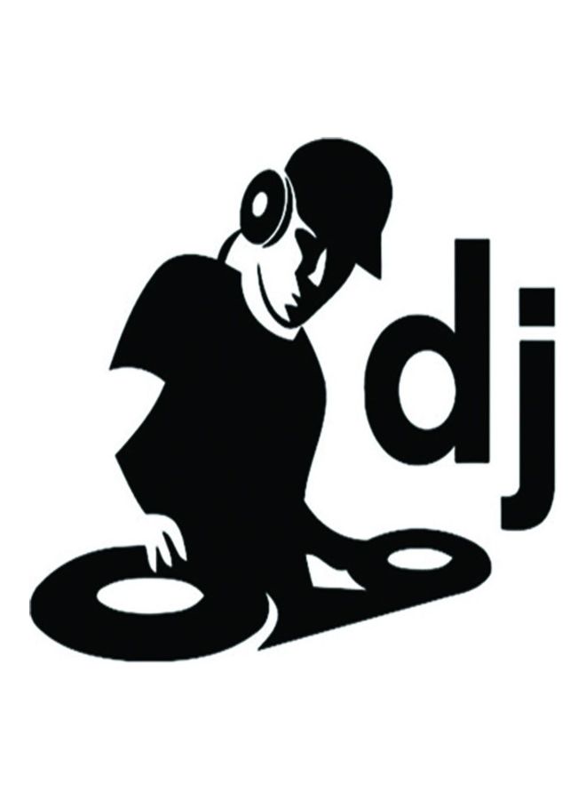 فاست برينت ملصق سيارة مطبوع عليه كلمة "Dj" وبمقاس 15X15 سم، لون أسود/ أبيض طراز E65