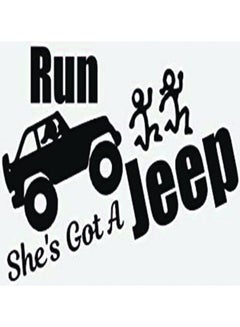 Run She's Got A Jeep Printed Printed Car Sticker